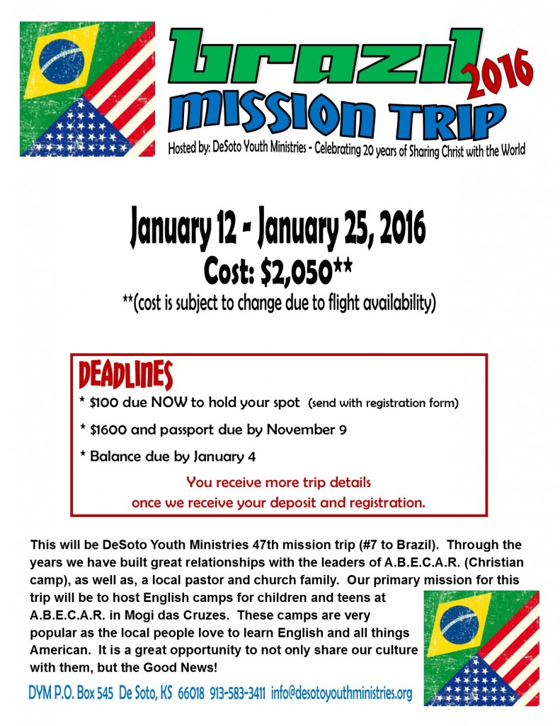 Brazil Trip Info 2016